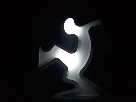 Image 1 of Keith Haring La Linea Lamp Osvaldo Cavandoli Black