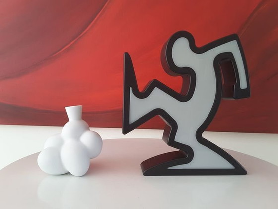 Image 1 of Keith Haring La Linea Lamp Osvaldo Cavandoli Black