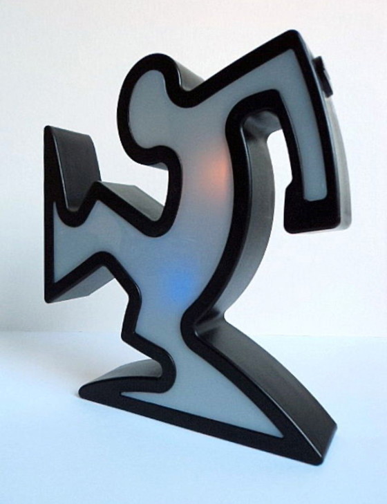 Image 1 of Keith Haring La Linea Lamp Osvaldo Cavandoli Black