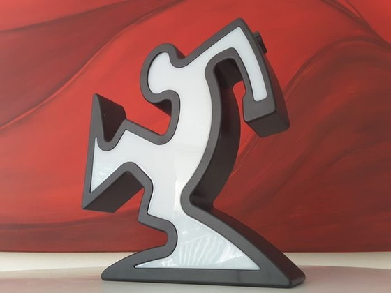 Image 1 of Keith Haring La Linea Lamp Osvaldo Cavandoli Black