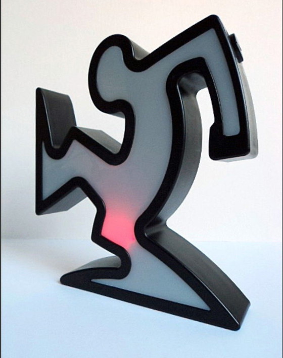 Image 1 of Keith Haring La Linea Lamp Osvaldo Cavandoli Black