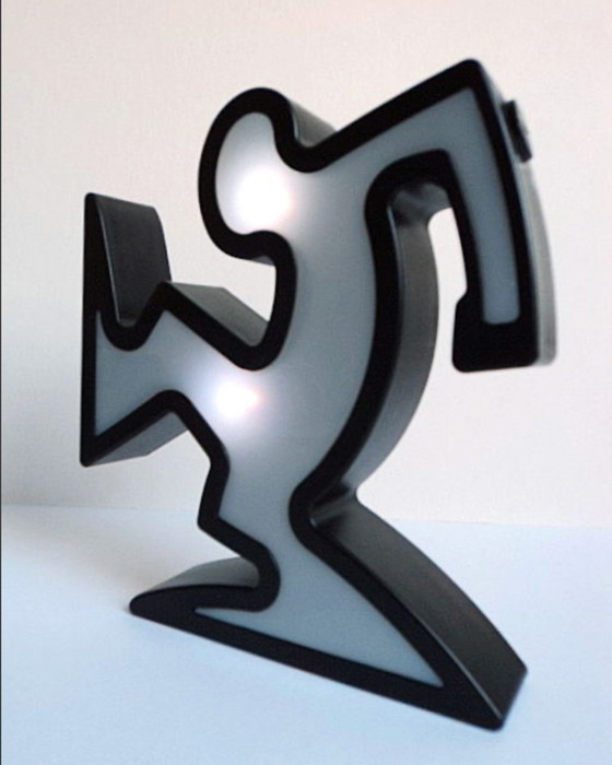 Image 1 of Keith Haring La Linea Lamp Osvaldo Cavandoli Black