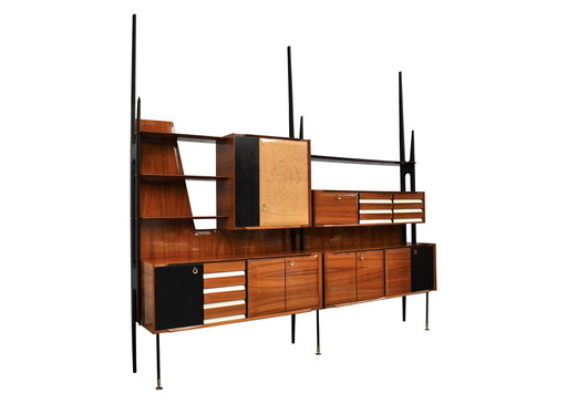 Monumental Vittorio Dassi free standing wall unit for Mobili Cantù – Italy, circa 1950