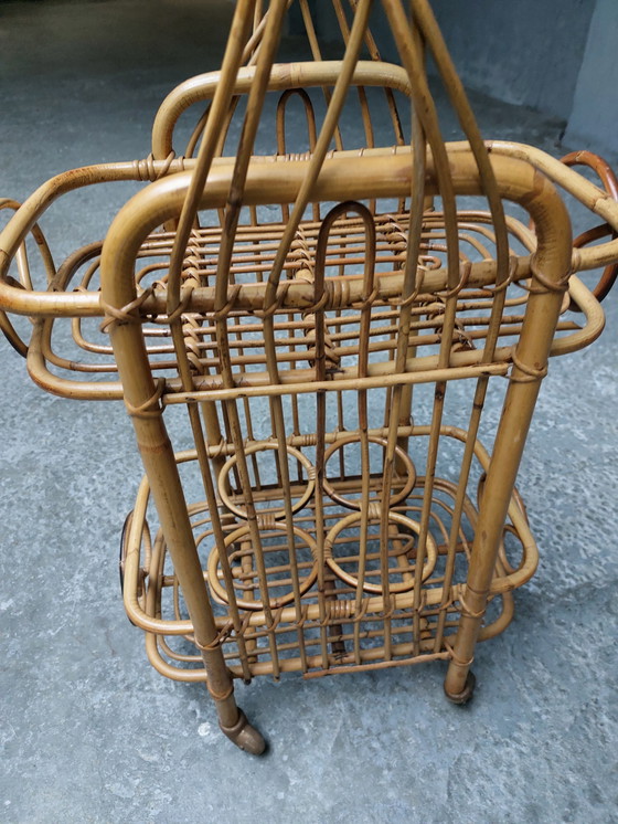 Image 1 of Rattan serving trolley