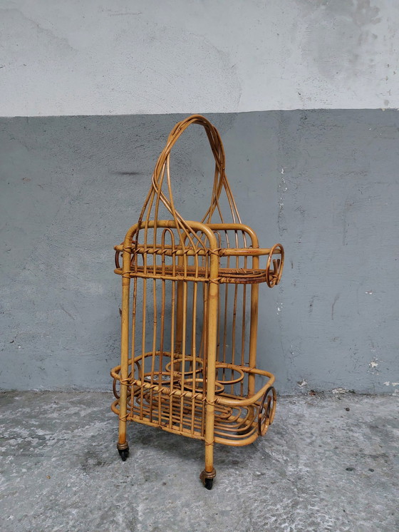 Image 1 of Rattan serving trolley