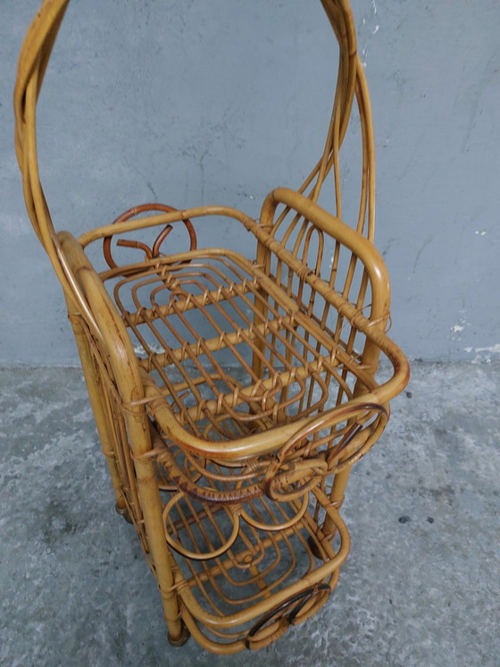 Image 1 of Rattan serving trolley