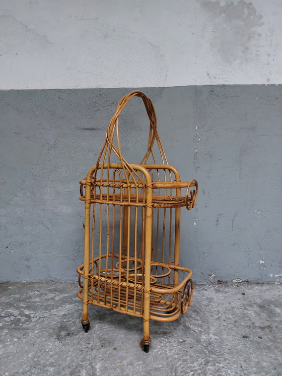 Image 1 of Rattan serving trolley