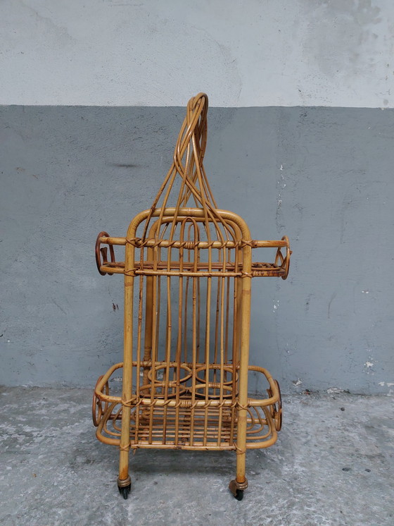 Image 1 of Rattan serving trolley