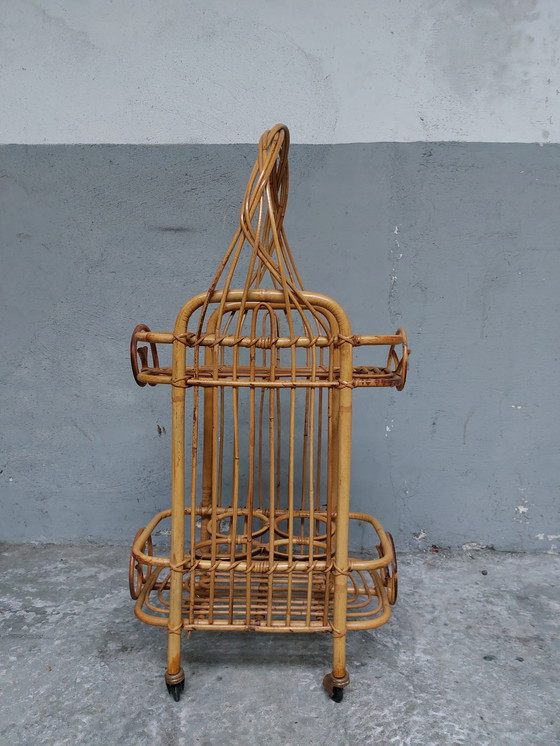 Image 1 of Rattan serving trolley