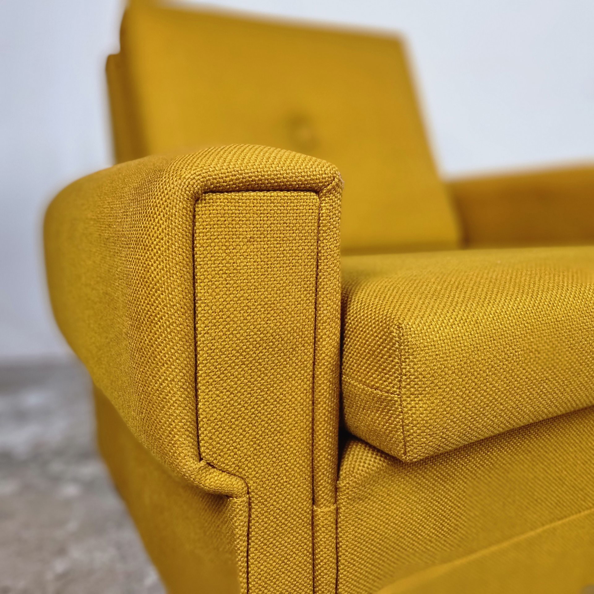 Vintage ocher yellow relax armchair lounge chair Germany retro