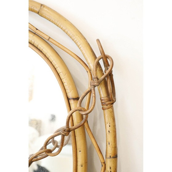 Image 1 of Vintage oval mirror in rattan