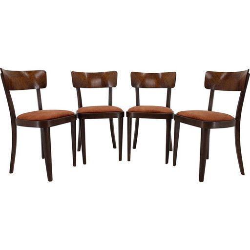 Set of 4 vintage dining chairs, Czechoslovakia 1940s