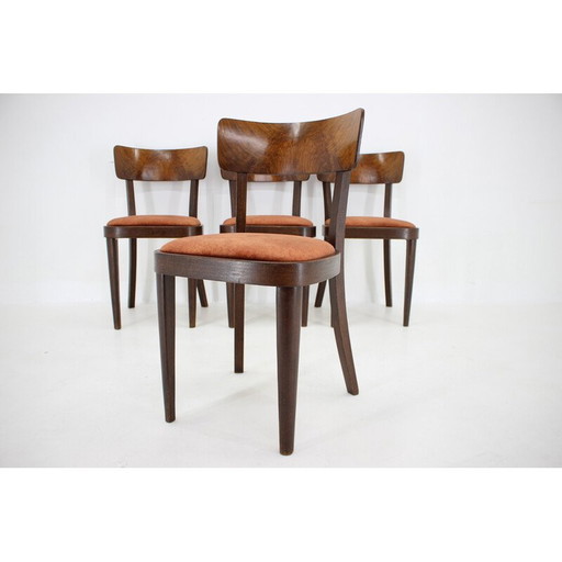 Set of 4 vintage dining chairs, Czechoslovakia 1940s