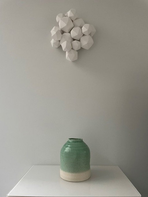 Modern Vase Mint Green And Cream