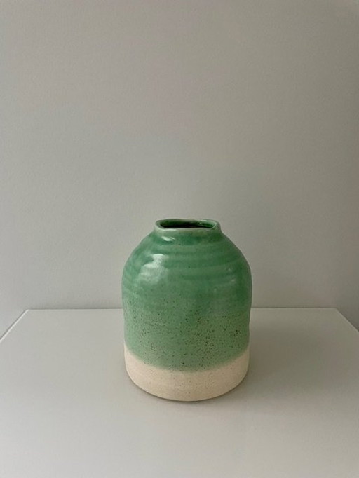 Modern Vase Mint Green And Cream