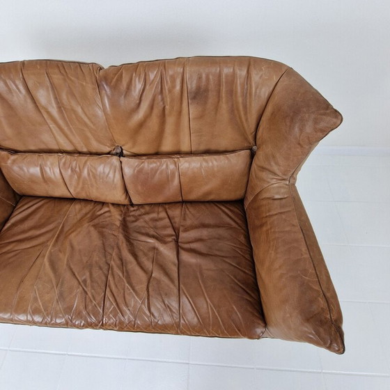 Image 1 of Vintage 2-seater sofa in cognac leather by Gerard van den Berg for Montis, 1980