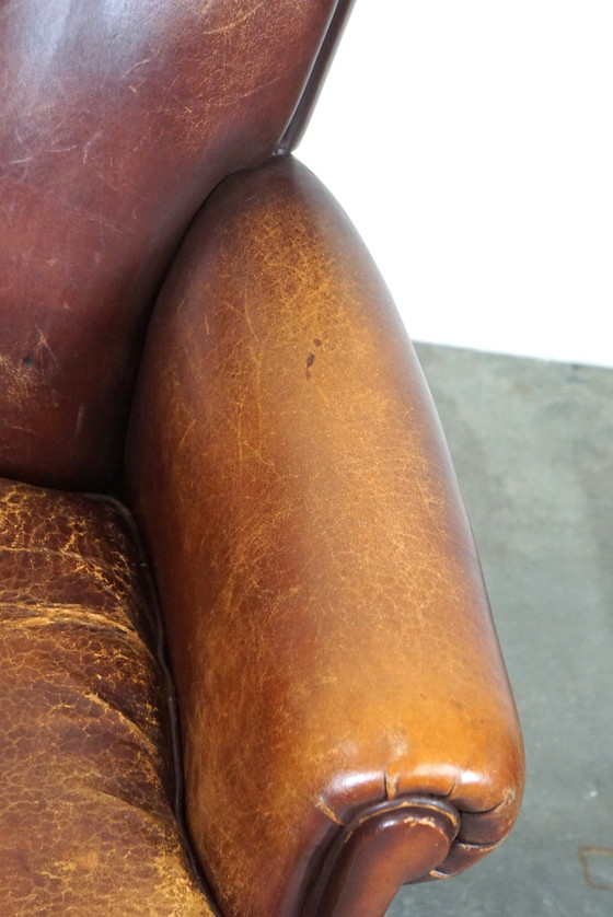 Image 1 of Sheep leather armchair with patina