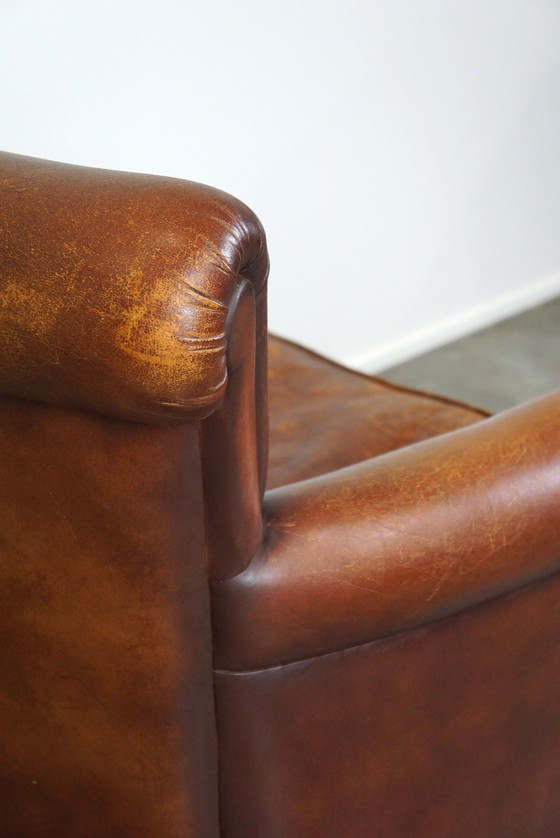 Image 1 of Sheep leather armchair with patina