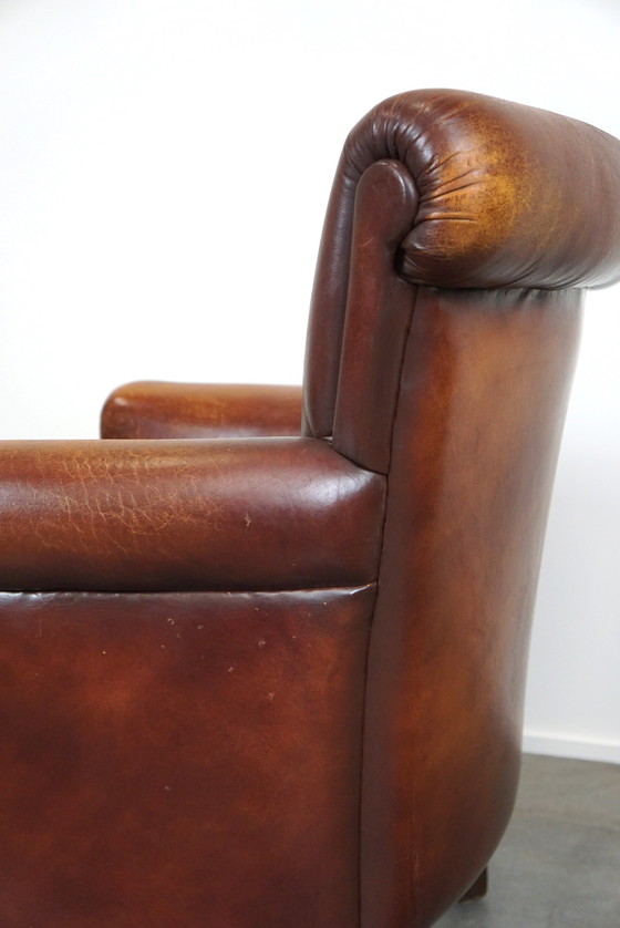 Image 1 of Fauteuil en peau de mouton patiné