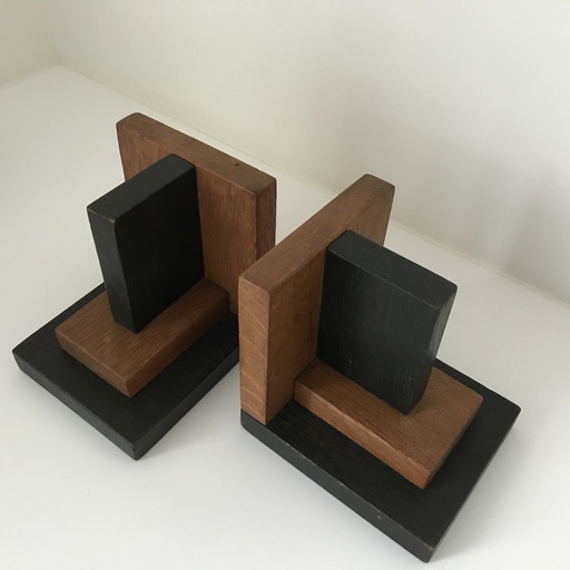 Art Deco Wooden Bookends - 1960s