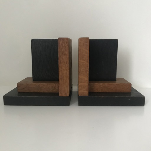 Art Deco Wooden Bookends - 1960s