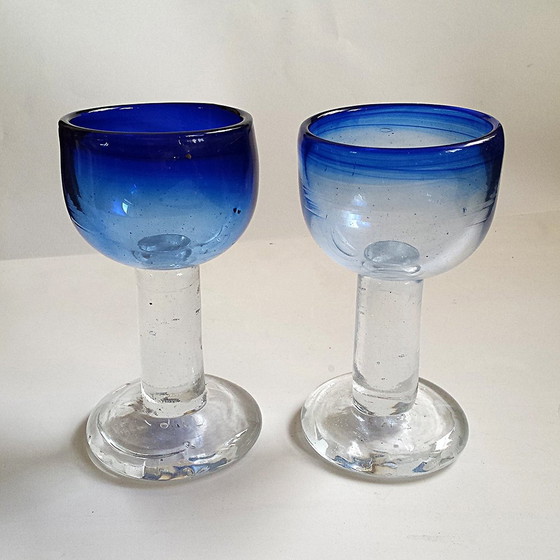 Image 1 of Footed Glasses by Viivi-Ann Keerdo for Koppel-Keerdo Glass Studio, 1999, Set of 2