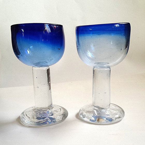 Image 1 of Footed Glasses by Viivi-Ann Keerdo for Koppel-Keerdo Glass Studio, 1999, Set of 2