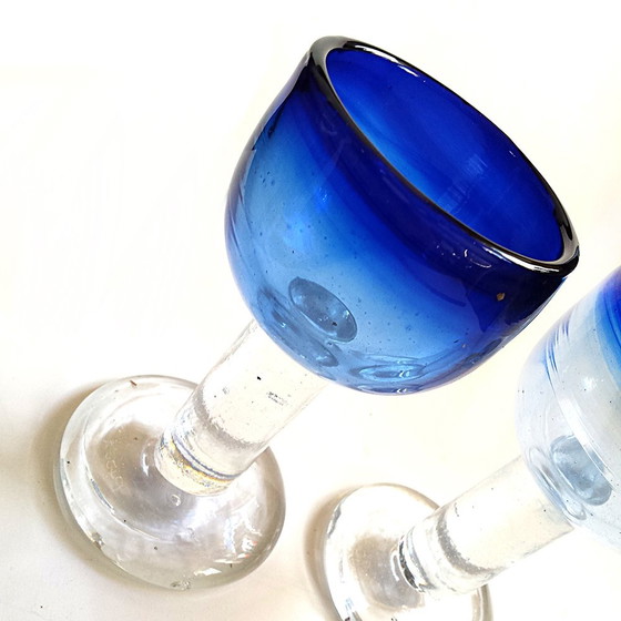 Image 1 of Footed Glasses by Viivi-Ann Keerdo for Koppel-Keerdo Glass Studio, 1999, Set of 2