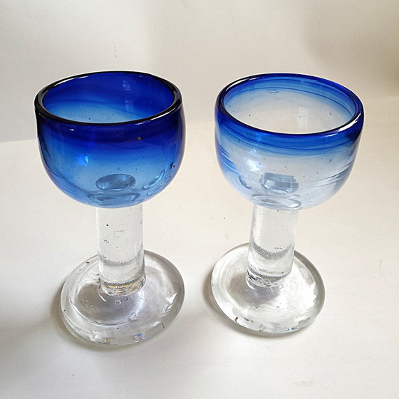 Image 1 of Footed Glasses by Viivi-Ann Keerdo for Koppel-Keerdo Glass Studio, 1999, Set of 2