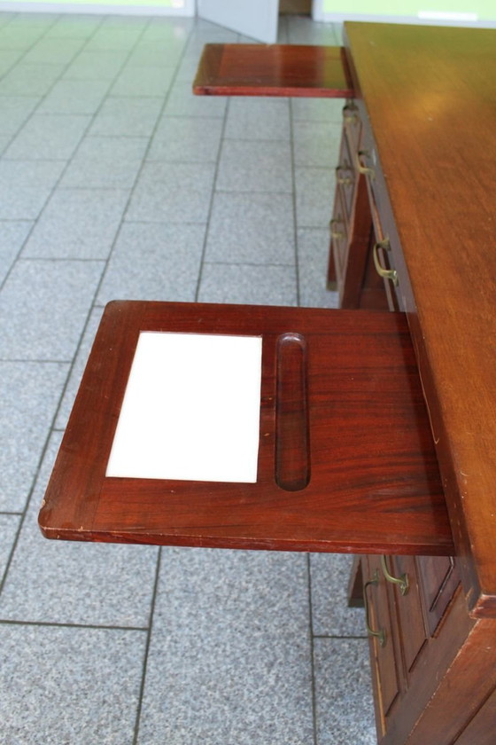 Image 1 of Mahogany double desk, Louis Xv style, early 20th century.