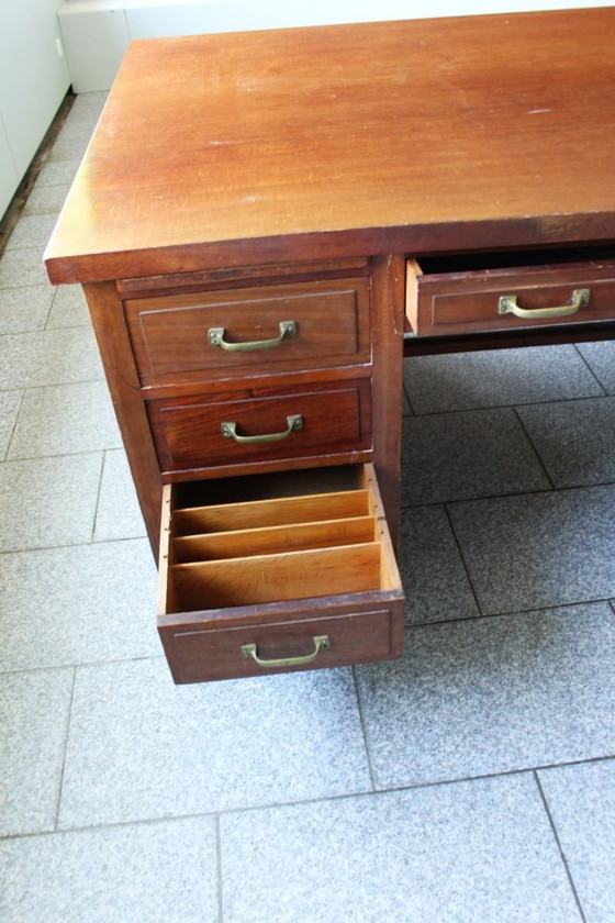 Image 1 of Mahogany double desk, Louis Xv style, early 20th century.