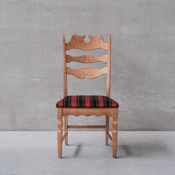 Image 1 of Set of 6 vintage oakwood Danish dining chairs by Henning Kjaernulf, 1960s
