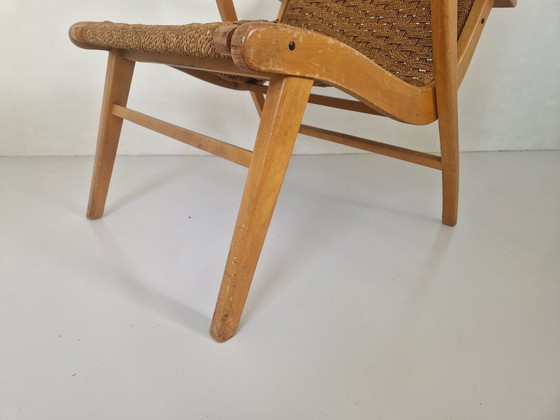 Image 1 of Vroom & Dreesman Beech And Rope Chair