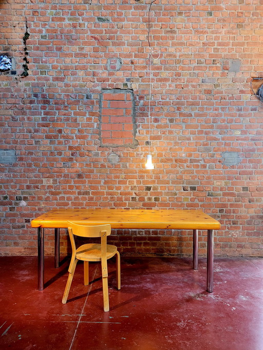 Brutalist Pine Dining Table / Desk