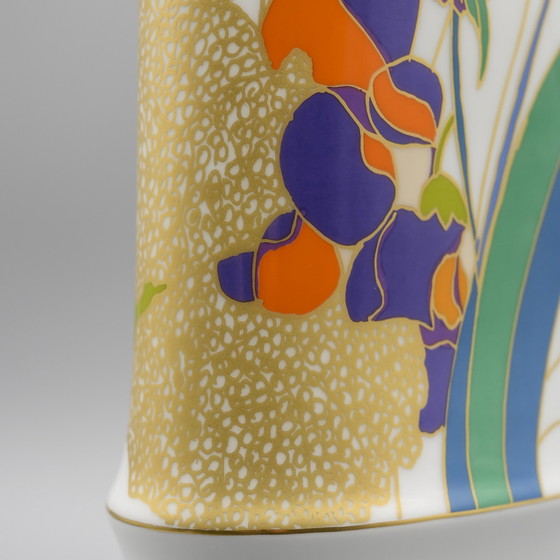 Image 1 of Rosenthal Studio Linie Glossy Porcelain Vase By Tapio Wirkkala With Décor By Wolf Bauer H30Cm