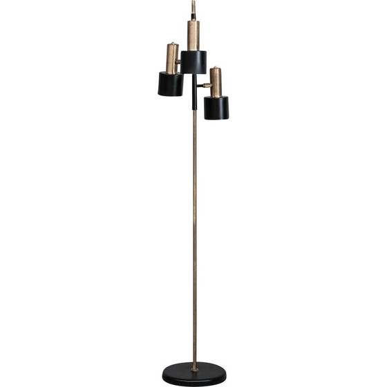 Image 1 of Vintage No.2 brass floor lamp, Holland 1970s
