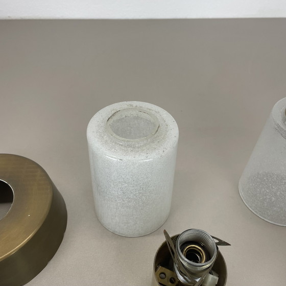 Image 1 of Set di due lampade da soffitto minimaliste in ottone e vetro "Tube", Italia anni '70