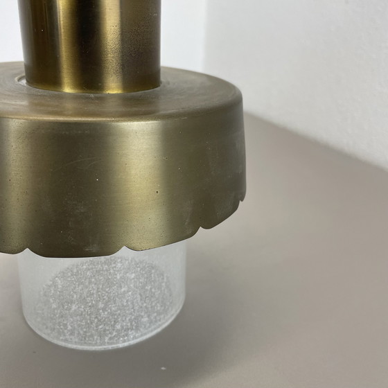 Image 1 of Set di due lampade da soffitto minimaliste in ottone e vetro "Tube", Italia anni '70