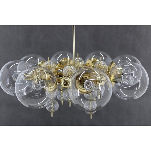 Vintage chandelier in brass by Kamenicky Senov, 1970s