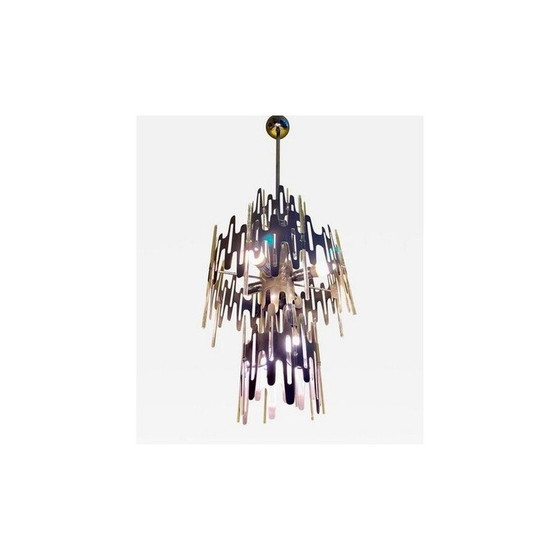 Image 1 of Vintage brutalist chandelier by Gaetano Sciolari, 1970