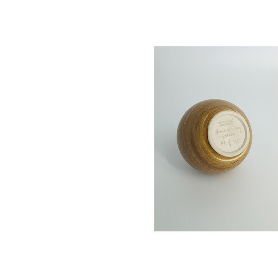 Image 1 of Vintage spherical brown stoneware vase by Gunnar Borg for Höganäs Keramik, Sweden 1960