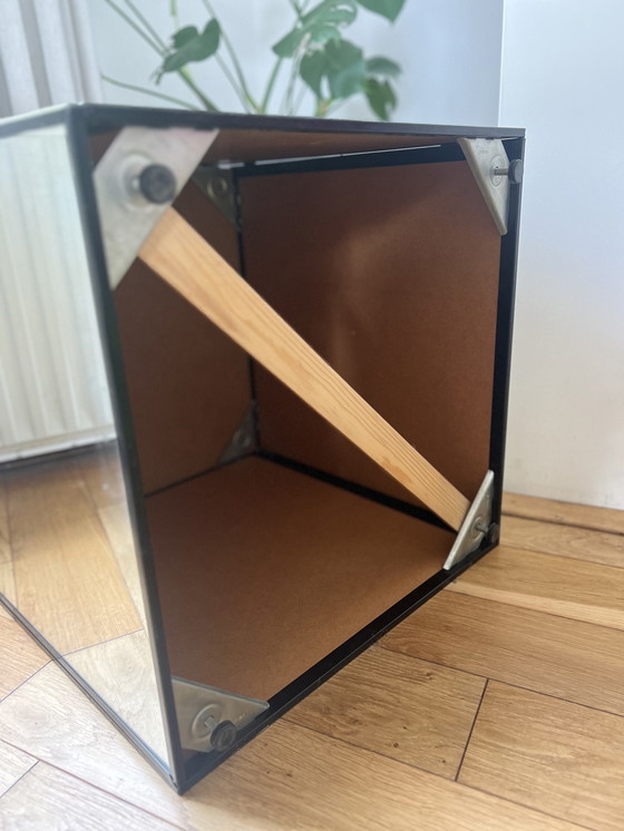 Image 1 of Vintage side table mirror cube