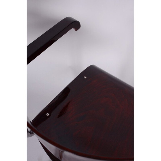 Image 1 of Pair of vintage armchairs in beechwood and chrome plated steel by Mart Stam for Robert Slezak, Czechia 1930
