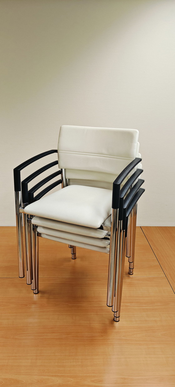 Image 1 of 4x Wiesner Hagar Alu Form White Faux Leather