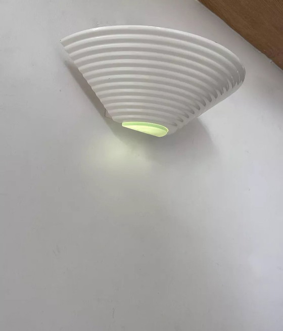 Image 1 of Lampada da parete vintage in metallo laccato bianco e vetro, Danimarca 1970