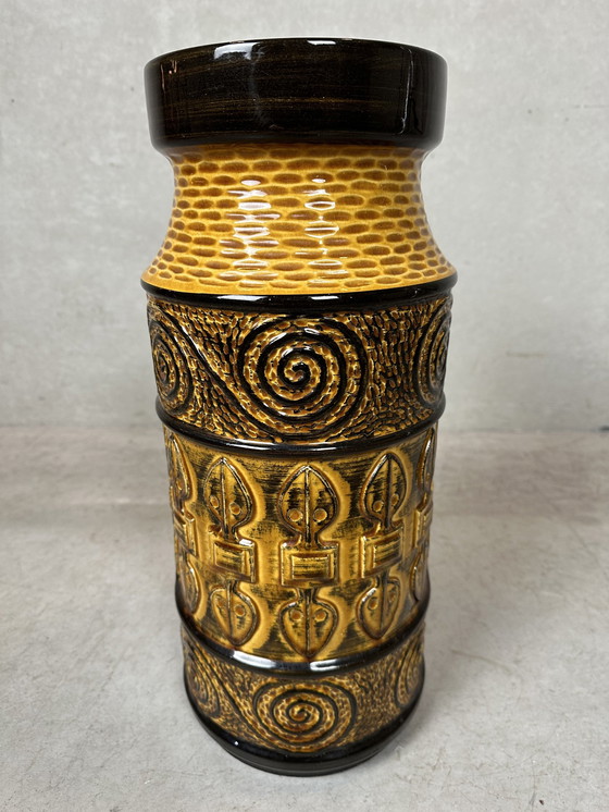 Image 1 of Xl Bay Keramik Fat Lava Vase - Mustard Yellow