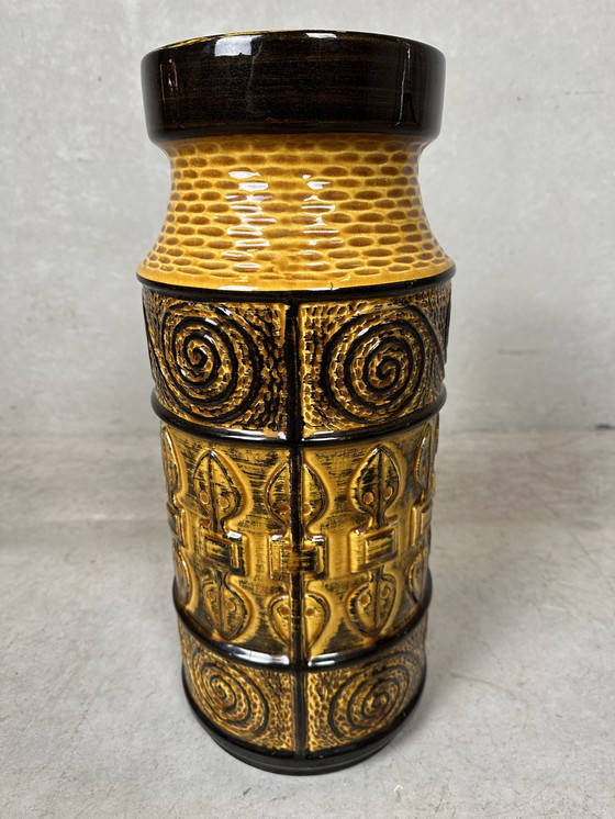 Image 1 of Xl Bay Keramik Fat Lava Vase - Mustard Yellow