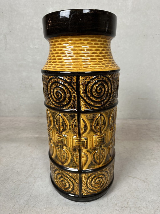 Image 1 of Xl Bay Keramik Fat Lava Vase - Mustard Yellow