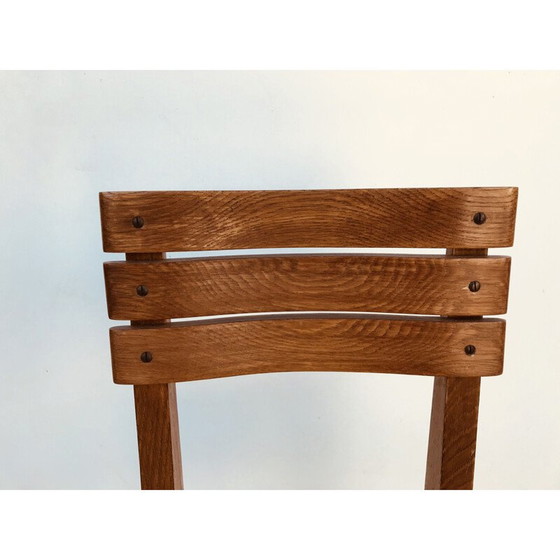 Image 1 of Set di 6 sedie vintage in rovere di Charles Dudouyt per La Gentilhommière, Francia 1960