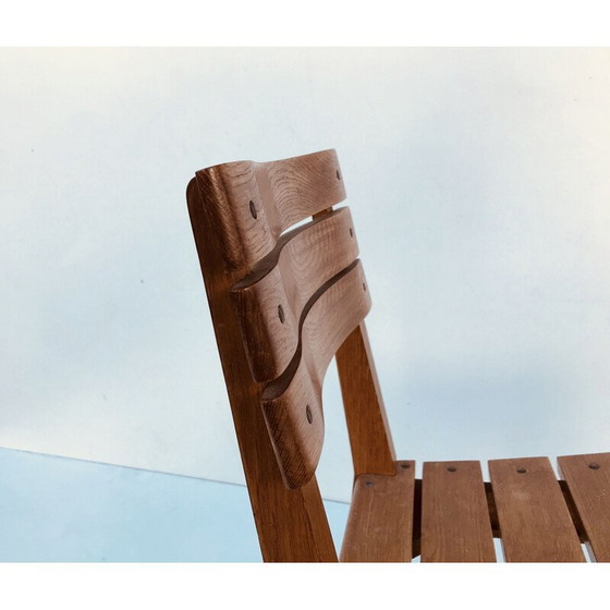 Image 1 of Set di 6 sedie vintage in rovere di Charles Dudouyt per La Gentilhommière, Francia 1960